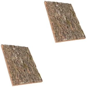 2 PCS Bark Background Decoration Terrarium Gecko Tank Cork Wood Branches - Picture 1 of 12