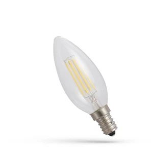 LED E14 C35 Filament klar 5,5W = 60W 230V Kerze 800lm 300°Warmweiß 2700K DIMMBAR - Bild 1 von 2