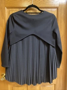 Lululemon Black Neoprene Pleated Accordion Back 3/4 Sleeve Top Size 4 NWOT - Picture 1 of 5