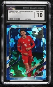 2020 Topps Chrome UCL Sapphire Edition Jamal Musiala CGC 10 Gem Mint Rookie RC - Picture 1 of 4