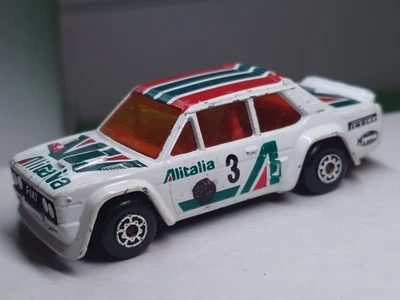 Винтажный спичечный коробок Fiat Abarth 124 гоночный автомобиль для ралли Alitalia - Изображение 1 из 4