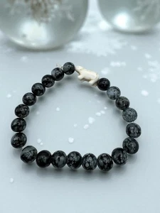 Fahlo Snowflake Obsidian & Howlite Polar Bear Bracelet – C194 - Picture 1 of 4