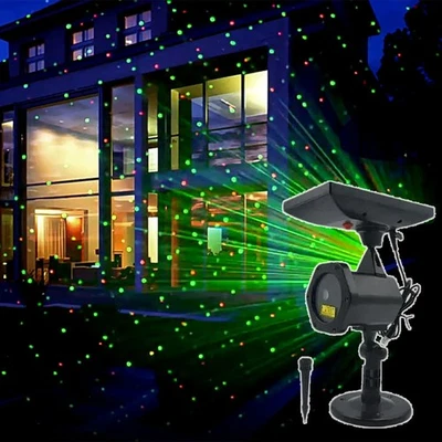 Outdoor Solar Powered Christmas Laser Light Star Projector Lamp Waterproof - Image 1 of 4