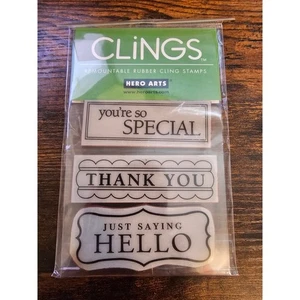 Hero Arts Remountable Rubber Cling Stamp Set Thank You Youre Special Hello - Picture 1 of 2