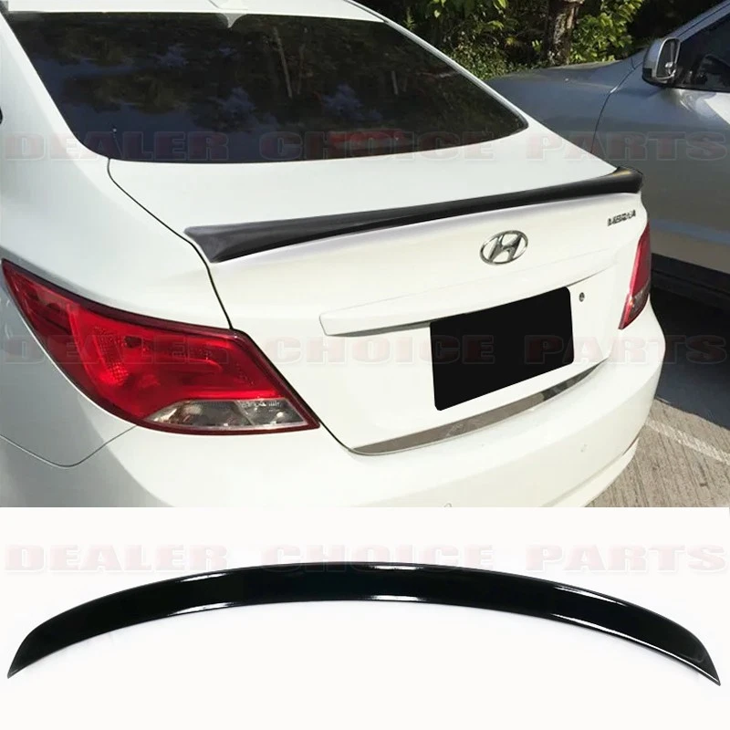 For 2012-2017 Hyundai Accent Sedan GLOSS BLACK Factory Style Lip Spoiler Wing - Image 1 of 4