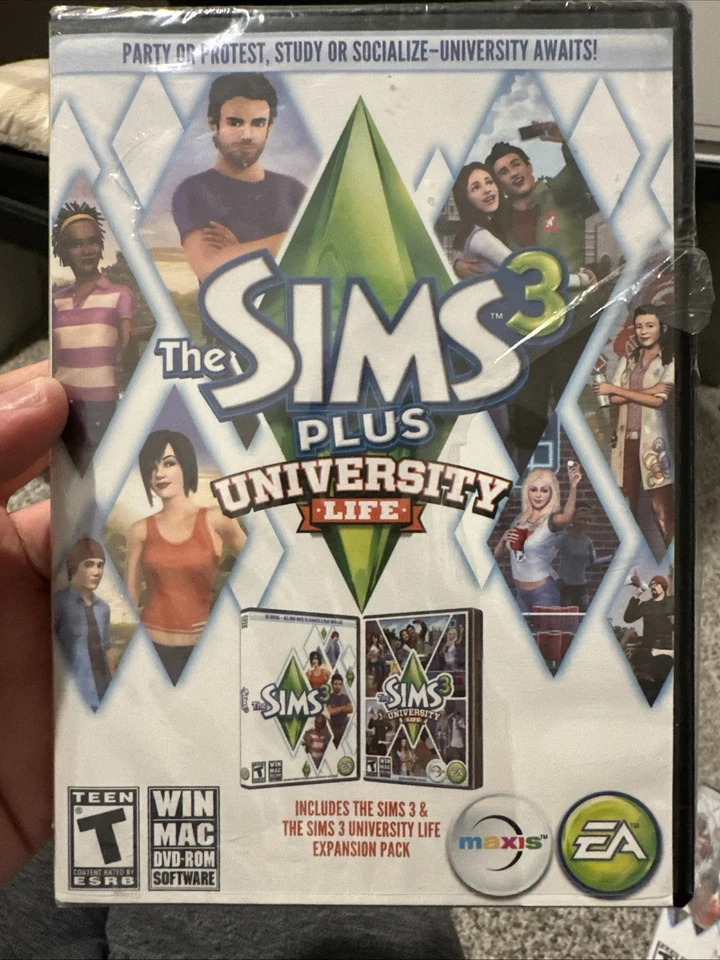 Factory Sealed: The Sims 3 Plus University Life Expansion Pack 2013 WIN MAC NIB - Image 1 of 2