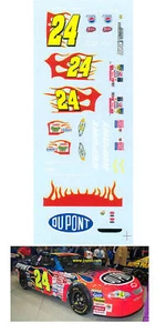 #24 Adesivo Jeff Gordon 2001 Dupont Flames scala 1/64 AFX Tyco Lifelike Autoworld - Foto 1 di 1