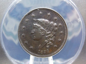 1836 Coronet Matron Head Large Cent Penny 1c ANACS AU55 #509 ECC&C, Inc.