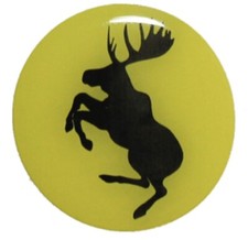 GENUINE Prancing Moose VOLVO 63mm Poly Gel Dome Wheel Center Cap Decal Set of 4