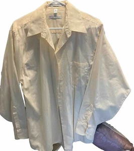GEOFFREY BEENE Men Dress SHIRT 16.5 Button Up LS Collared Non Iron Yellow Stripe - Picture 1 of 4