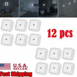 12Pcs Plug-in LED Night Lights Lamp Dusk to Dawn Sensor Hallway Kitchen Bathroom - Picture 1 of 9