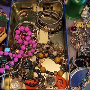 Junk Drawer! TREASURES! Diamonds? Necklace Coins Jewelry Copper Antiques Vtg. #2 - Picture 1 of 16