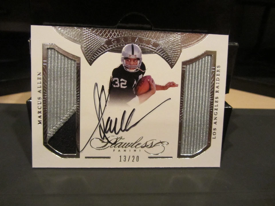 Panini Flawless On Card Autograph Jersey Raiders Marcus Allen 13/20  2016 - Image 1 of 4