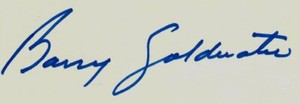 “Arizona Senator” Barry Goldwater Hand Signed 3X5 Card Todd Mueller COA
