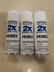 Rust-Oleum 334019 Spray Primer,Flat,White,12 Oz,Exterior Pk of 3 - Picture 1 of 2