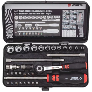 Würth 33 Piezas 1/4" Unidad Multi-Drive Juego de Enchufes y Accesorios - Métrico, Torx, Hexagonal - Imagen 1 de 4