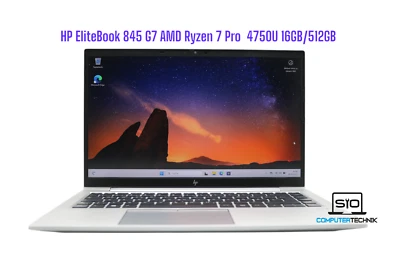HP Elitebook 845 G7 AMD Ryzen 7 PRO 4750U 16GB RAM 512GB SSD 14 FullHD Win11 - Bild 1 von 4