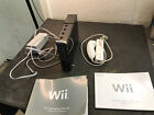 Nintendo Wii Black Replacement Console Rvl-001 Bundle W/ Manuals 1 Game