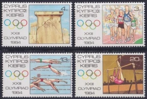 F-EX52893 CYPRUS 1984 MNH OLYMPIC GAMES ATHLETISM SWIMMING. - Picture 1 of 1