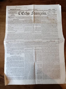 Vieux Journal - L'Echo Français Journal Quotidien - 14ème ANNEE 1842 - N° 30 - Imagen 1 de 2
