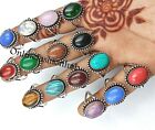 Turquoise & Mix Gemstone 925 Sterling Silver Plated 10 PCs Rings Lot For GIFTT