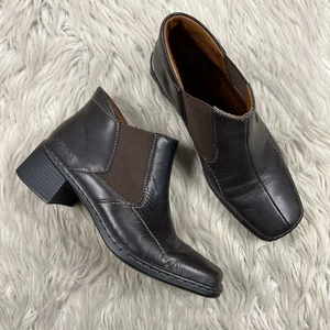 Josef Seibal Women's 37 US 6.5 / 7 Brown Leather Square Toe Chelsea Ankle Boots - Picture 1 of 9