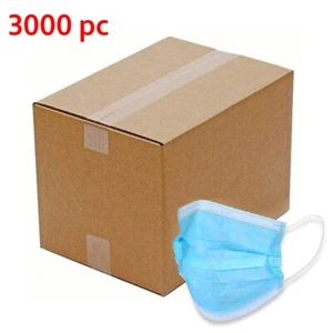 Case Of 3000 PCs (60 BOXES) Disposable Face Mask Surgical 3 Ply Ear loop Blue - Picture 1 of 7