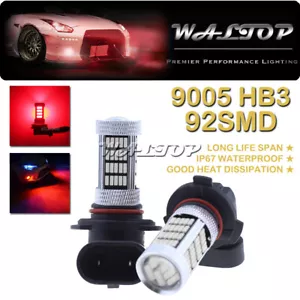 2x 92SMD 9005 9145 Red LED Fog Light Bulb for Ford F-250 F-350 Super Duty 05-19 - Picture 1 of 11