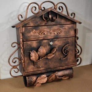 Wall Mounted Letterbox Outdoor Lockable Smithey in Copper - Picture 1 of 4