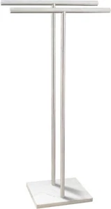 Standing Towel Rack Bath Sheet Holder Bathroom Floor 2 Tier Towel Holder Stand - Picture 1 of 5