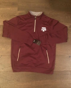 New Colosseum Texas A&M Aggies Men’s Maroon Long Sleeve 1/4 Zip Pullover, Large - Picture 1 of 7
