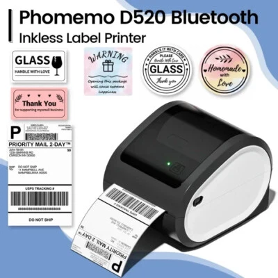 D520BT 4x6 Shipping Label Printer Thermal Bluetooth Label Printer for USPS UPS - Image 1 of 4