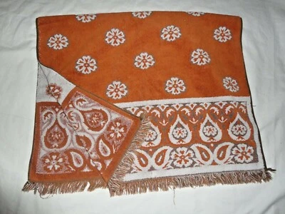 DE COLECCIÓN FIELDCREST FLORAL ÓXIDO NARANJA Y MARRÓN ROLLOS (1) TOALLA DE BAÑO 25 X 38 Foto 1 de 4