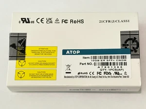 New ATOP A7801365 10GB-ER SFP+ 1260–1620nm (Rx)/1591nm CWDM-590 40km SMF LC/UPC - Picture 1 of 1