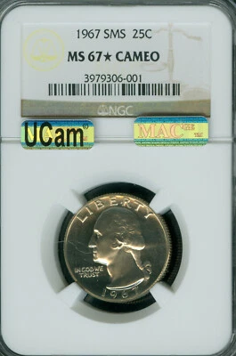 1967 QUARTER NGC MS67 CAMEO * STAR SMS MAC UCAM MAC SPOTLESS  * - Image 1 of 2