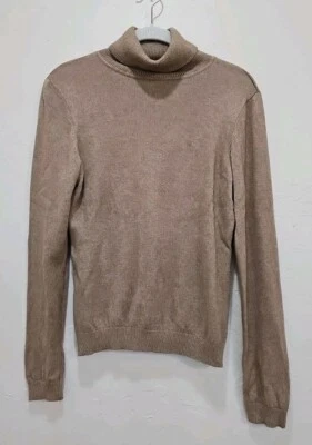 Lauren Ralph Lauren Sweater petite m turtleneck silk blend light brown - Image 1 of 4