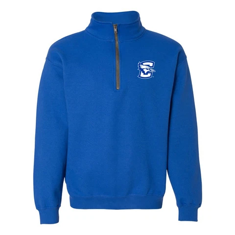 Creighton Bluejays Primary Logo Left Chest Quarter Zip Sweatshirt - Royal Cover