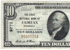 MN 1929 $10  ♚♚FAIRFAX, MINNESOTA♚♚   RARE NOTE!!!