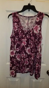NWT Sonoma Women's Good For Life Printed Up Lace Tank, Size Medium, Retail $26.0 - Picture 1 of 2