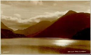 CE09159 united kingdom wales llyn peris lake llanberis mountains landscape RPPC - Picture 1 of 2
