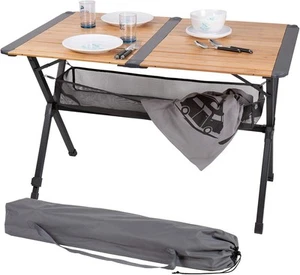 Reimo Camp4 Mendoza 110 verstaubarer Lattenrost Bambus Campingtisch 4 Personen - Bild 1 von 6