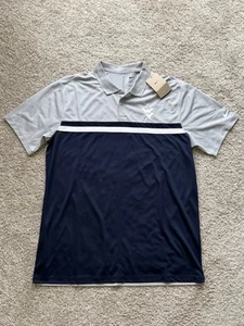WVU Nike Golf Team Issue Polo L West Virginia Mountaineers Blue/Gray Big 12 - Picture 1 of 4