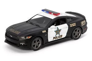 KINSMART AUTO DIE CAST FORD MUSTANG GT  2015 POLICE   12,5 cm  A RETROCARICA - Foto 1 di 2