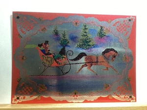 Seasons Greetings/Horse & Sleigh: - Vintage Postcard - Picture 1 of 3