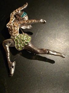 Vintage 1950s Monet Rhinestone Ice Skater Brooch - Picture 1 of 3