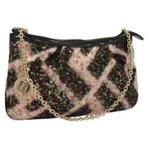 FENDI Accessory Pouch Sequin Pink Gold Auth 128846V - Picture 1 of 22