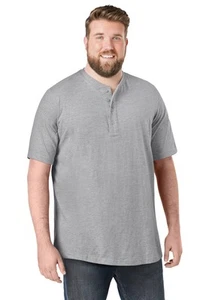 KingSize Men's Big & Tall Shrink-Less Lightweight Henley T-Shirt - Picture 1 of 34