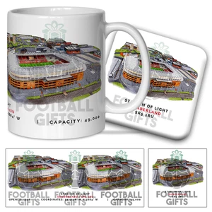 Sunderland Around The Grounds Stadium Of Light Aquarell Becher & Untersetzer Set - Bild 1 von 1