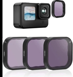 TELESIN 4-Pack CPL ND8 ND16 ND32 Camera Lens Filter Set for GoPro Hero 12 11 10 - Picture 1 of 4