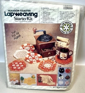 VTG HEXAGON 5-1/2" COASTER LAP WEAVING Starter Kit~Love & Money Crafts 1025C NOS - Picture 1 of 2